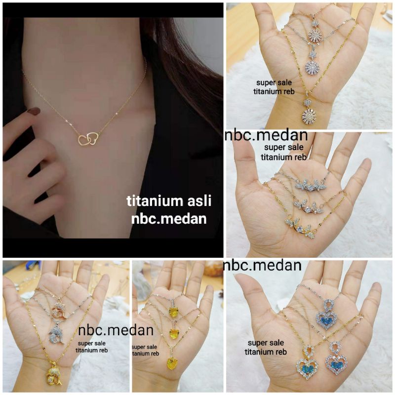 Kalung titanium koleksi NBC.MEDAN yg F hanya Gold  kode 01 , awet,tahan lama