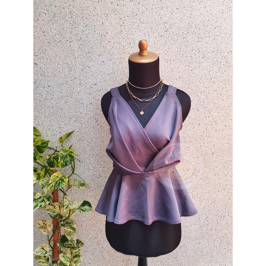 Like NEW Peplum Tanktop Bahan Scuba - baju wanita / atasan wanita / tanktop wanita / tanktop scuba /
