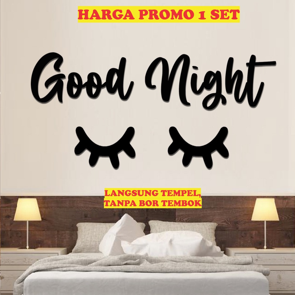 Wall decor Kayu Kamar Tidur / Sweet Dream / Sleepy Eyes / Good Night / Hiasan Dinding