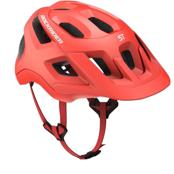 HELM SEPEDA GUNUNG - MTB HELMET ROCKRIDER ST 500 BTWIN ORIGINAL RED - M