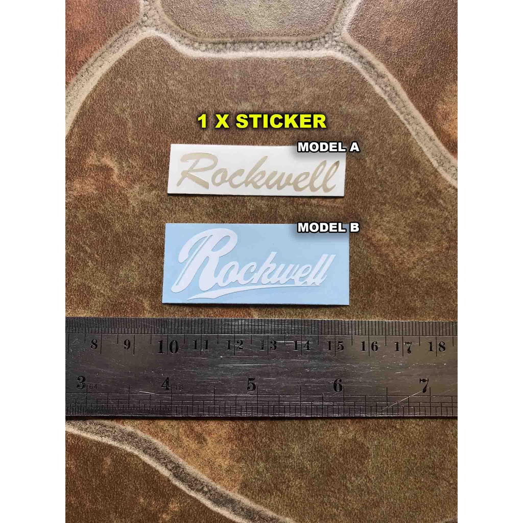 Gitar Rockwell Sticker Tempel Headstock Decal Gitar Elektrik Akustik Stratocaster Lespaul Tele Lp Sg