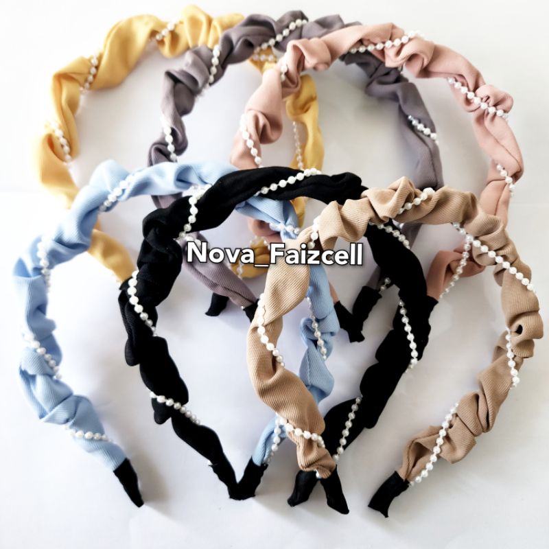 Bando Mutiara Lilit Premium Import Bandana Wanita korea Dewasa