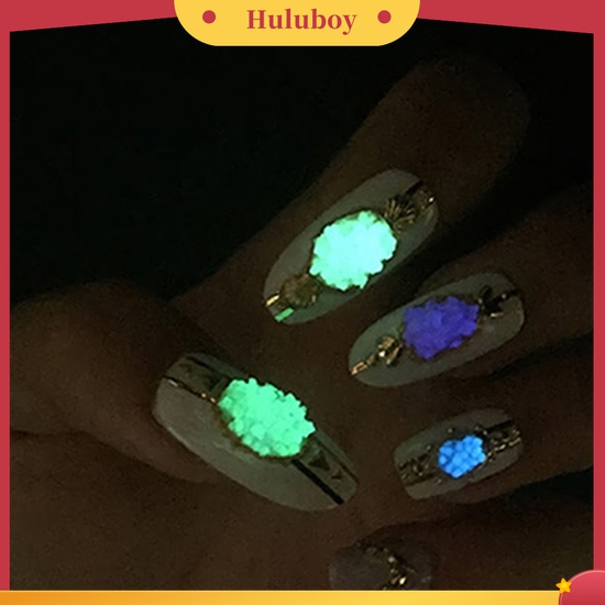 Huluboy Huluboy♡ 1pc Stiker Glitter Luminous Bahan Akrilik Untuk Dekorasi Manicure