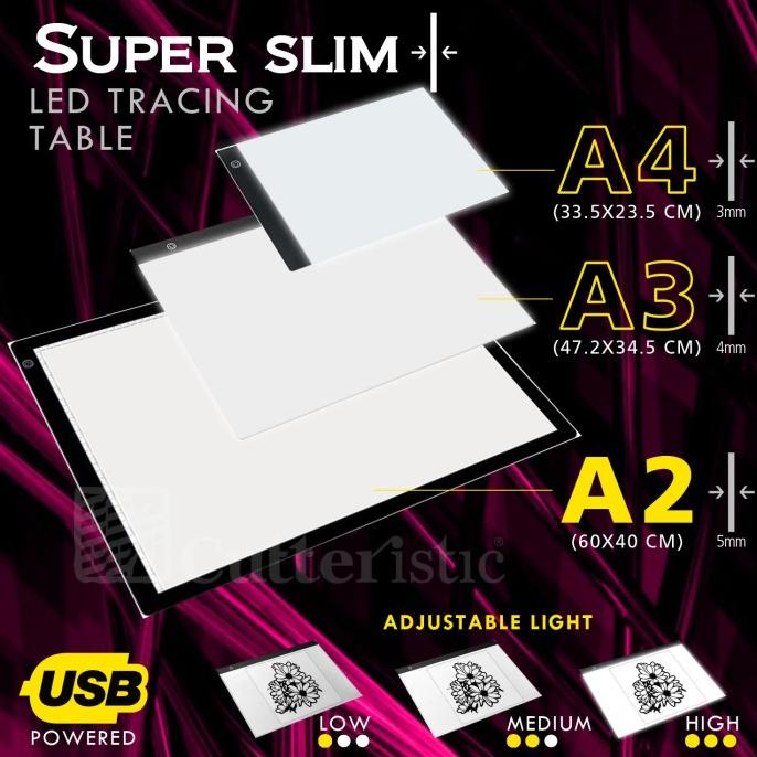 

Tracing Board LED A2, Meja Jiplak Light Pad Gambar Drawing