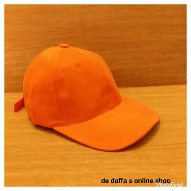 Topi Baseball dewasa polos ORANGE  pria wanita Casual sport - ORANGE