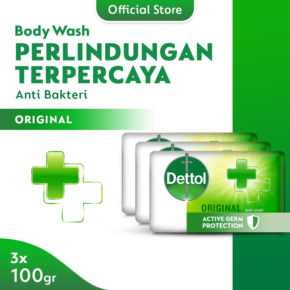 D   ettol Sabun Batang Anti Bakteri Original 100 gr (3 Pcs