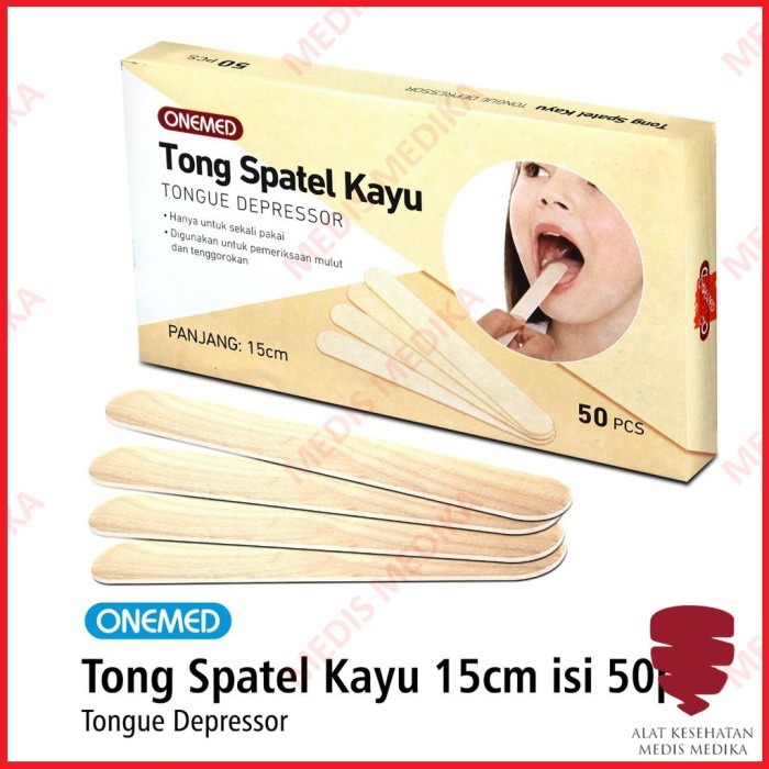 Tong Spatel Kayu Isi 50 Pcs Alat Bantu Kesehatan Mulut Medis Onemed