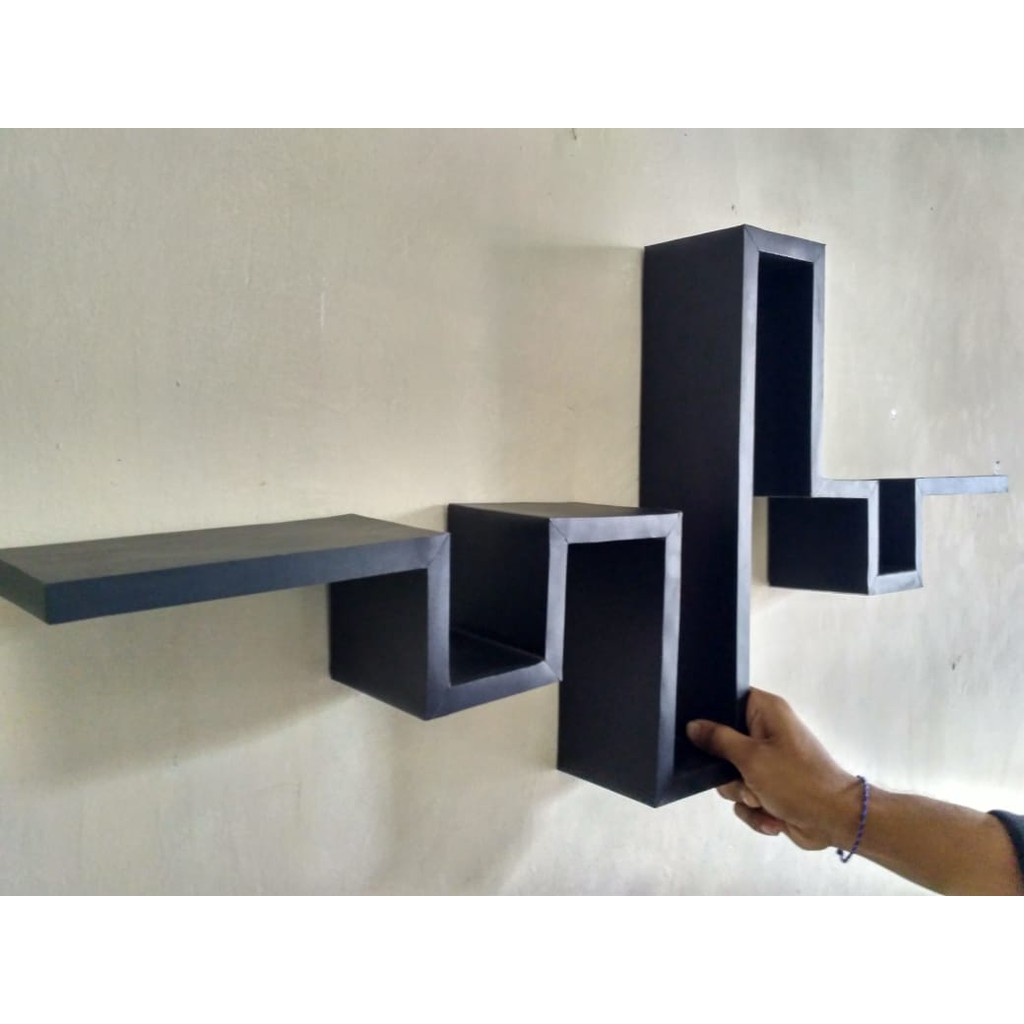 Rak Buku Dinding Kayu Unik Minimalis Ambalan Kayu Dinding