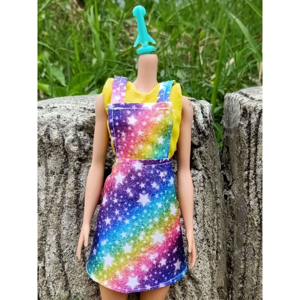 baju overall rok and celana untuk boneka 30cm