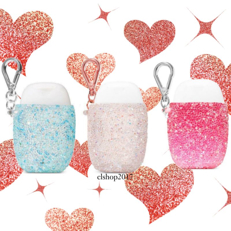 ON SALE!❤ [HOLDER ONLY] BATH &amp; BODY WORKS BBW BLUE PINK CREAM GEMS POCKETBAC ANTI-BACTERIAL ANTISEPTIK HOLDER 29 ML GEM