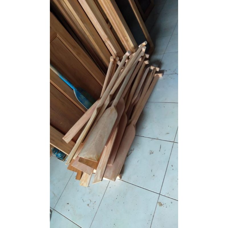 Dayung kayu / dayung sampan bahan kayu mahoni / kayu jati