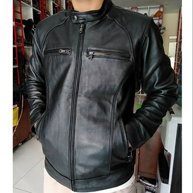 Jaket pria laki-laki asli kulit domba