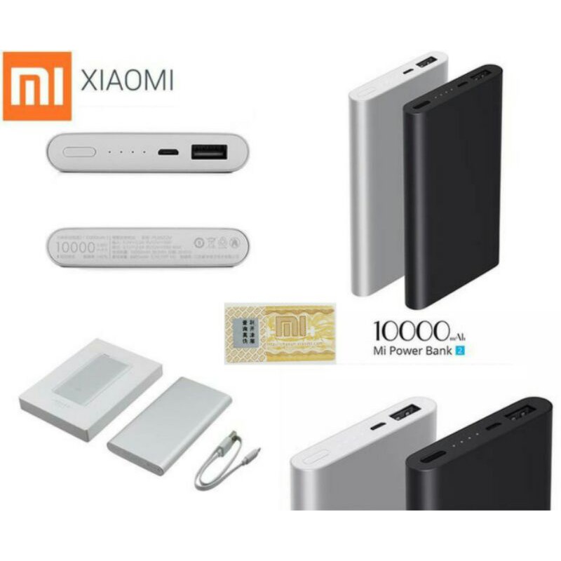 Power bank XIAOMI 10000 mah Powerbank Mi 2 10000mAh 1 Port USB Kode PB MI 2 PRO Micro Usb PLM02ZM