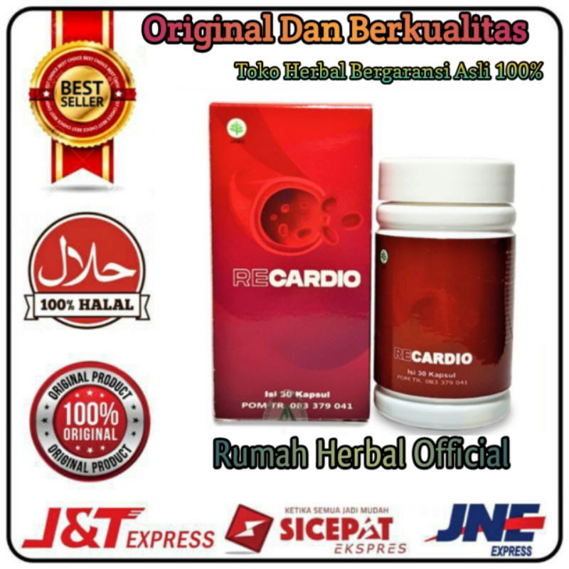 RECARDIO ASLI OBAT RECARDIO ORIGINAL SUPLEMEN HERBAL OBAT JANTUNG / STRUK / DARAH TINGGI RESMI BPOM