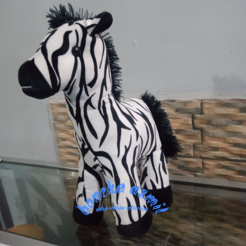 Boneka kuda zebra ukuran 35 cm size l