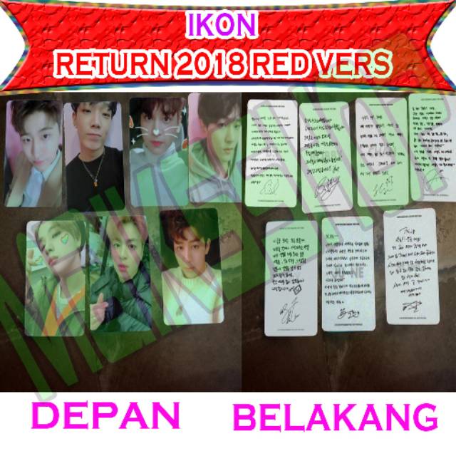 Ikon Return Red Version Photocard