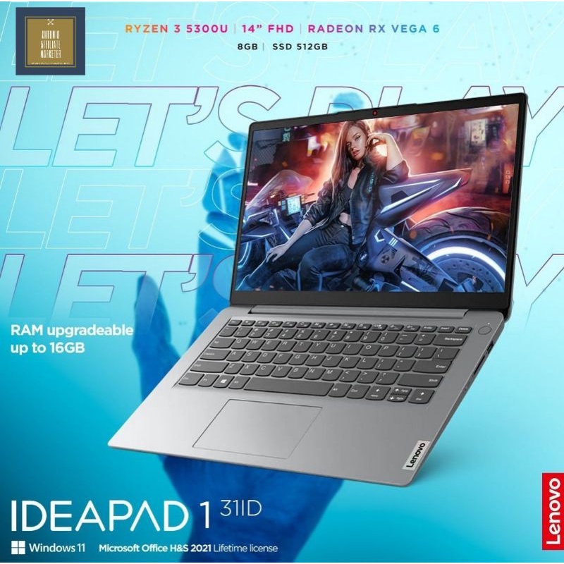 Lenovo Ideapad Slim 1 AMD Ryzen 3 5300U 8/16GB RAM 512GB SSD