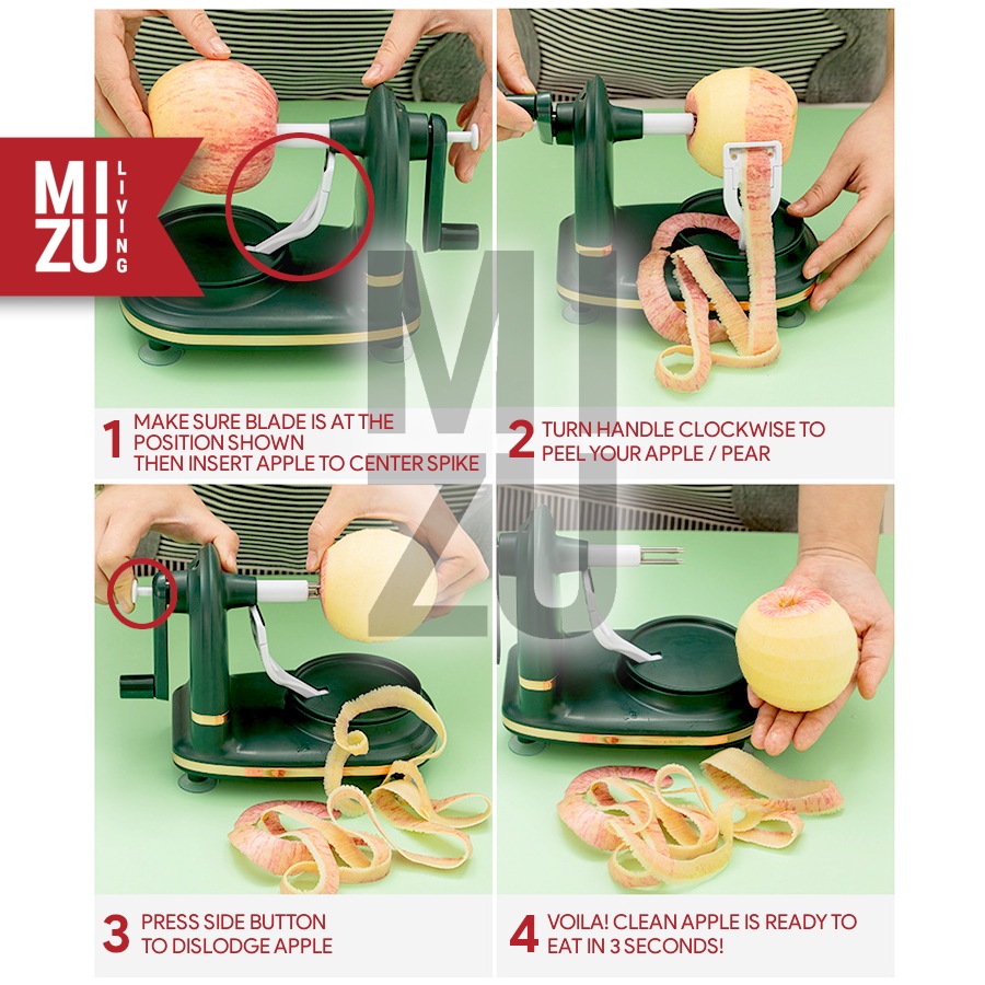 MIZU 3BYO-RINGO Alat Pengupas Apel 3 Detik 3 Seconds Apple Pear Peeler