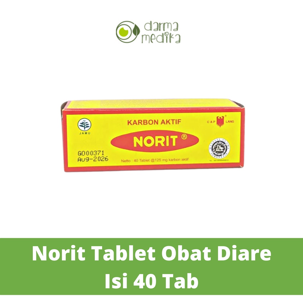 Norit Karbon Aktif 40 Tablet - Obat Diare, Kembung, dan Penyerap Racun