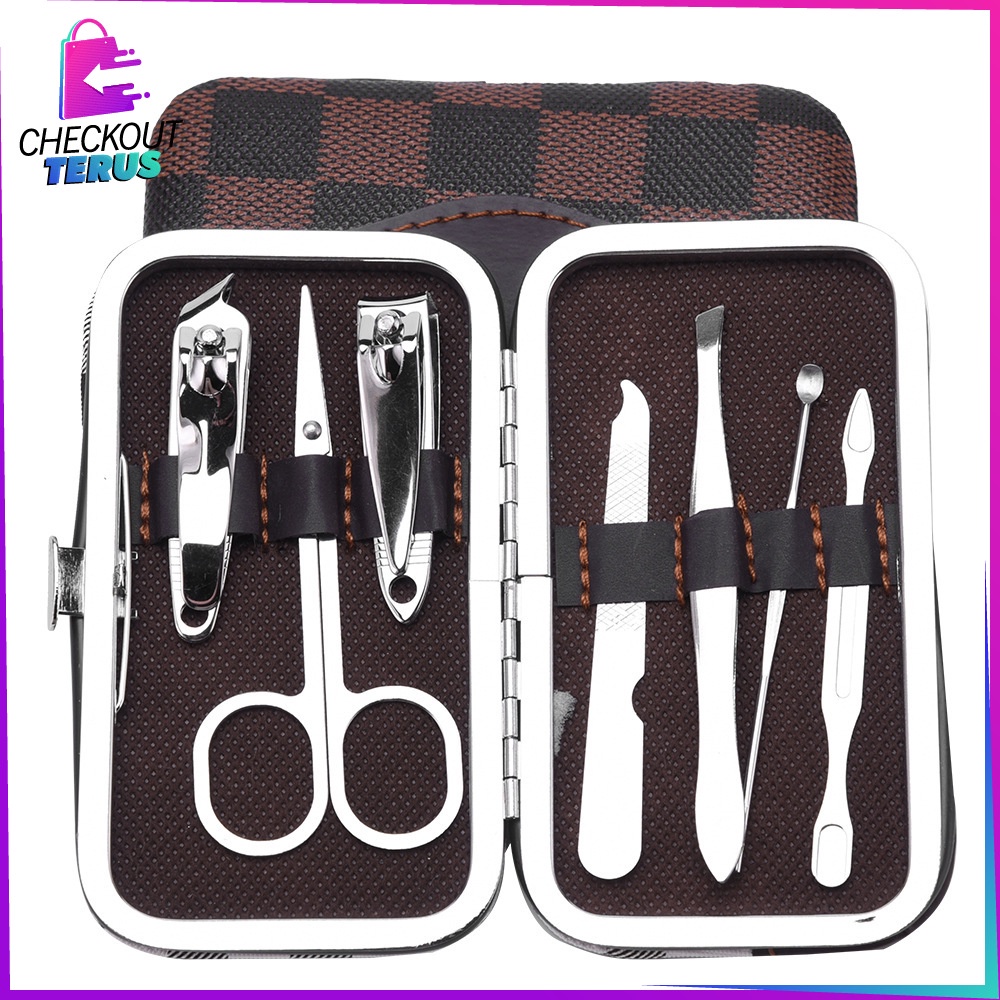 CT K63 Manicure Pedicure Set 7 in 1 Bahan Stainless Stell Dengan Dompet Perawatan Kuku Set Gunting Kuku Portable Nail Art Tools Set