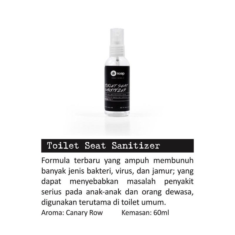 Dr Soap Toilet Seat Sanitizer Spray 60ml Sanitasi Pembersih Dudukan Toilet