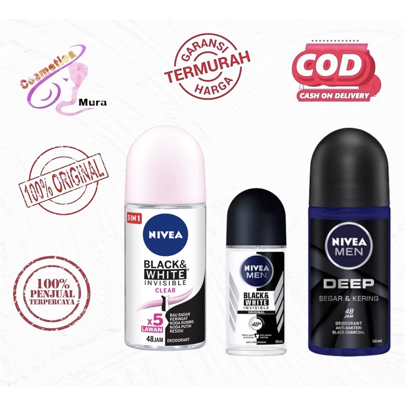 Nivea men deodoran black and white // black and white deodoran || nivea men 5in1 black and white || nivea men deep 50 ml