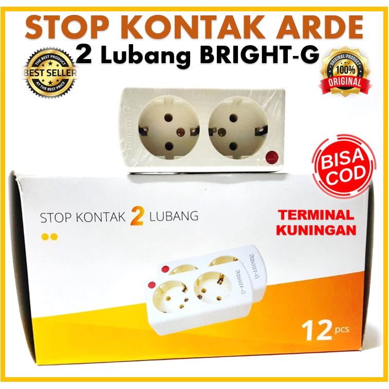 Stop Kontak 2 Lubang BRIGHT-G BG-812L Stop Contact Sk Arde