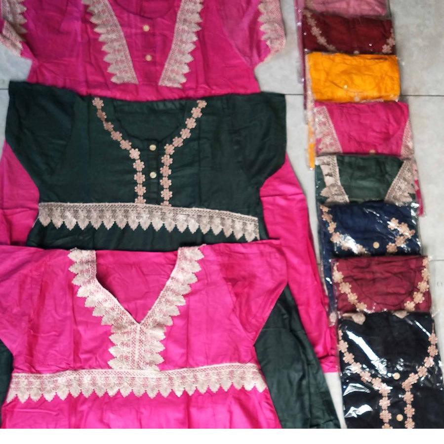 ((SALE)) BUSUI DASTER ARAB LENGAN PENDEK KANCING DEPAN RENDA GROSIR SUPER GRADE HARGA GROSIR - Siap