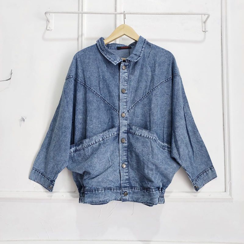 Jaket Jeans Wash Oversize//Jaket Jeans Terbaru Jumbo Lengan Pendek// Blazer Jeans Wanita