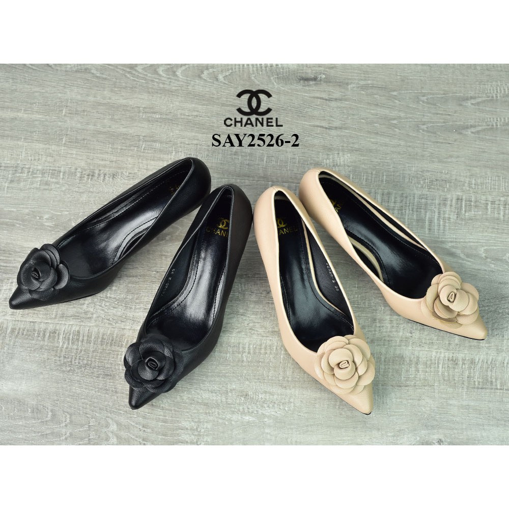 Sepatu Chanel Pump Camellia Flower Leather Semprem 262