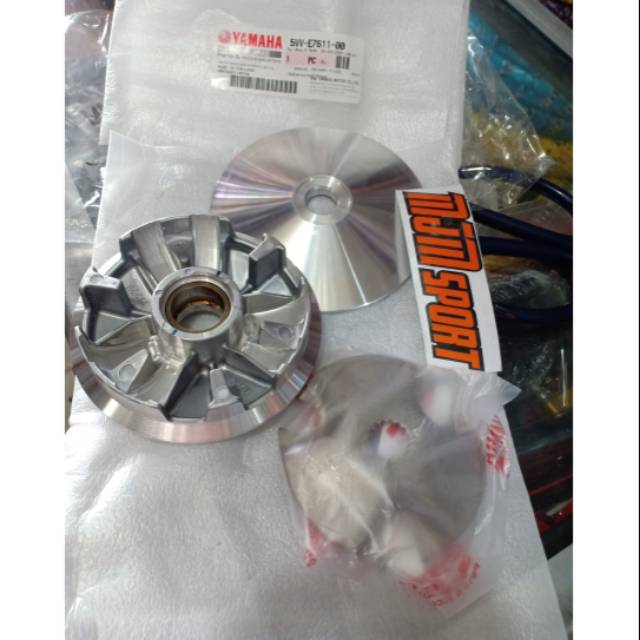 Puli mio 5vv plus tutup puli 4DO. Rumah roler 5vv Mio karbu Pulley Mio Thailand 5vv