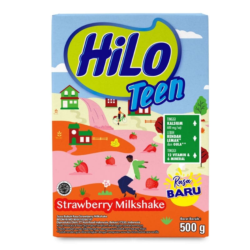 HILO TEEN STRAWBERRY MILKSHAKE 500GR