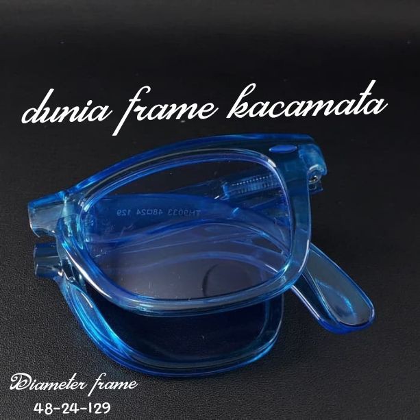 Unik Kacamata folding vintage kacamata lipat biru bening frame minus Diskon