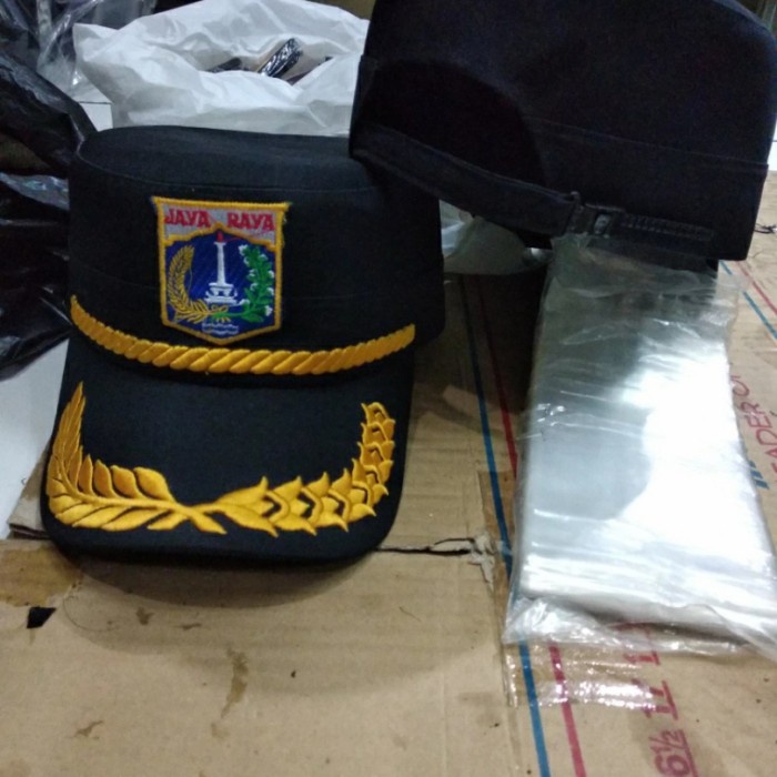 Topi komando logo dki jakarta hitam