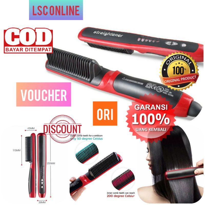 Alat Catok Rambut Lurus Sisir 908 Hair Fast Straightener 2in1 Rebonding Blow Keriting Pria Murah