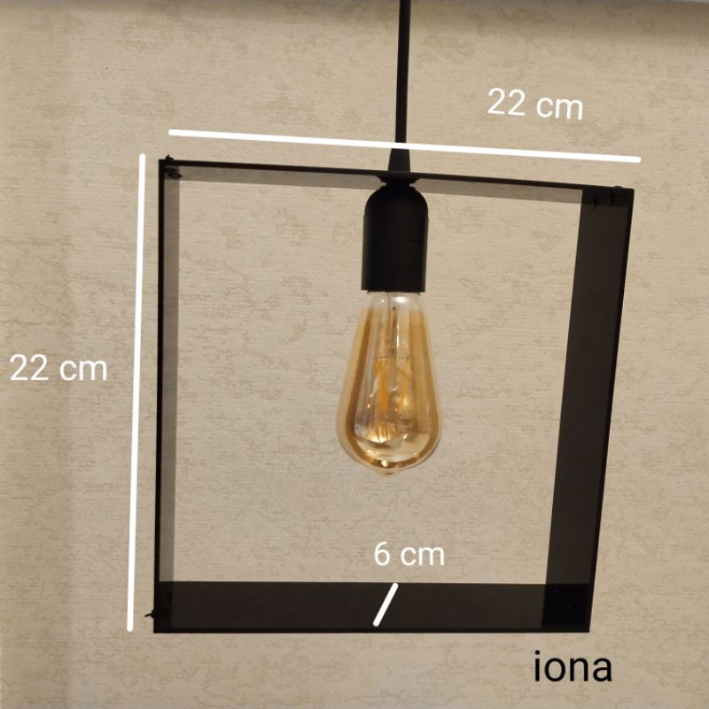 lampu gantung minimalis akrilik hitam persegi YL 1001C