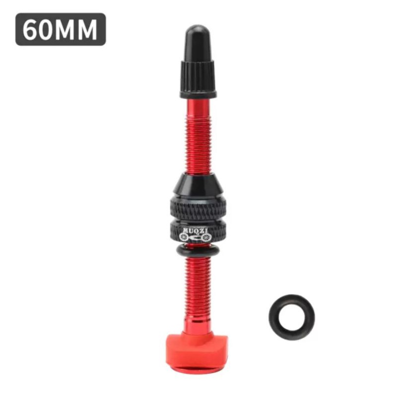 Pentil Sepeda Tubeless Presta Pentil Kecil Panjang 60mm Bicycle French Tubeless Tire Valve Pentil Kecil Sepeda Merah