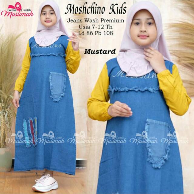 GAMIS ANAK TERBARU / GAMIS JEANS ANAK / GAMIS JEANS KOMBI ANAK / DRESS MUSLIM ANAK / GAMIS MURAH
