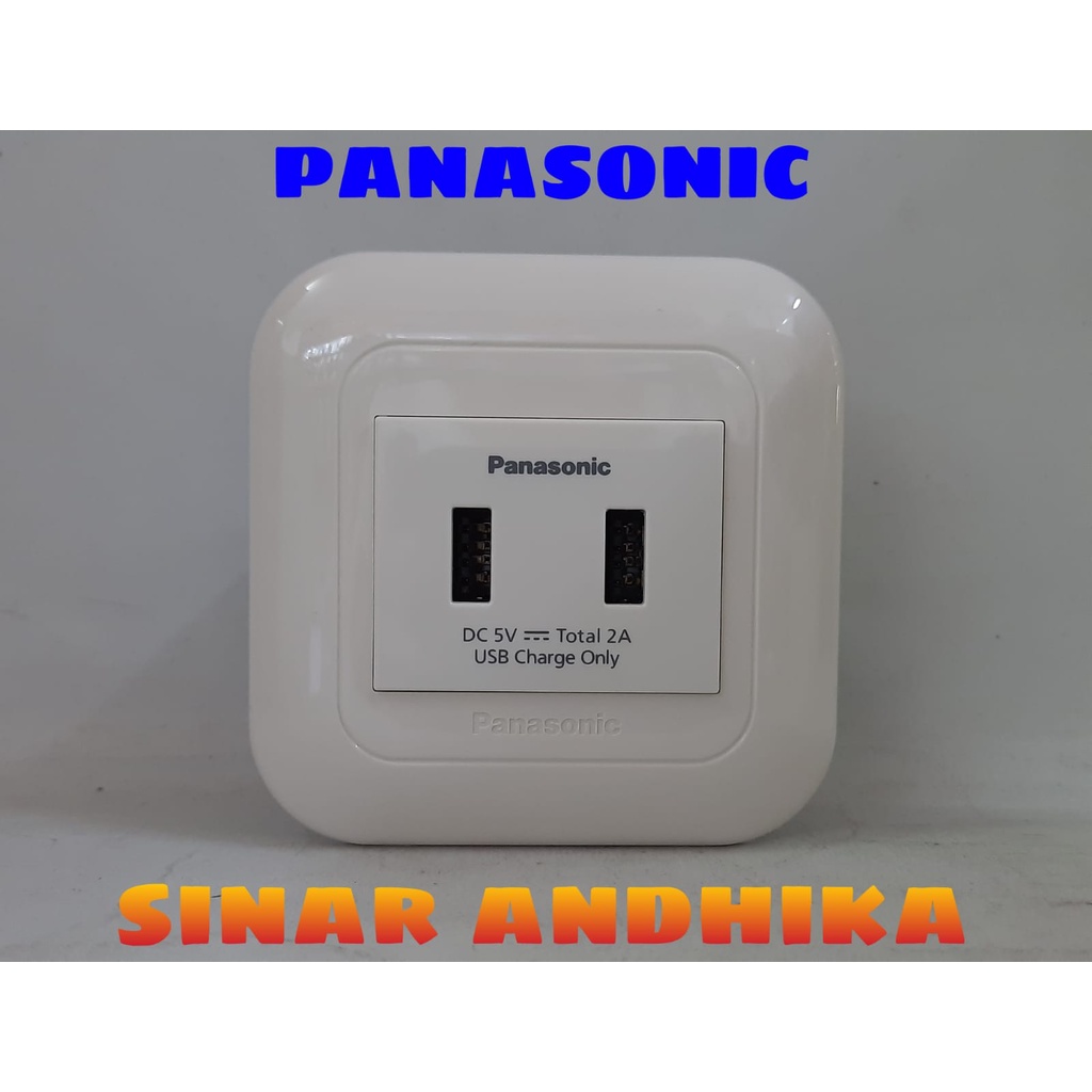 USB CHARGER 2 PORT + FRAME PUTIH PANASONIC WEJ 78029+WEF 1172W