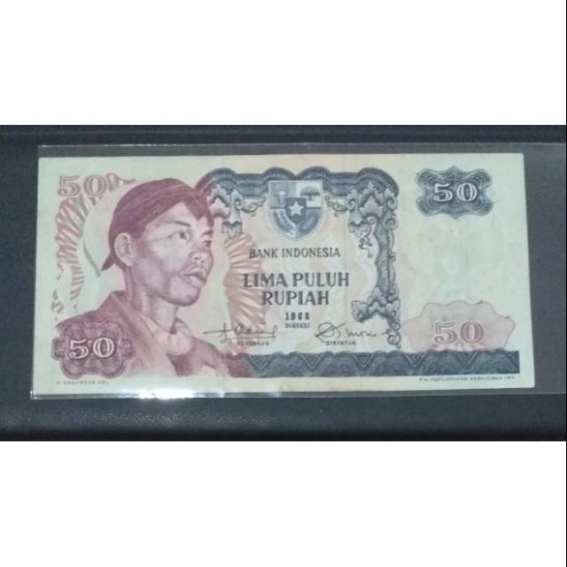 UK02Uang Kertas Barang Antik SUDIRMAN 50 Rupiah 1968