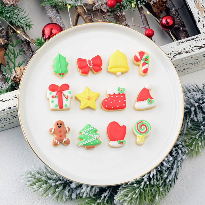 Zzz 16pcs / Set Cincin Dekorasi Kue Tema Natal Untuk Hadiah Anak