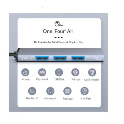 Type-c to usb-A hub orico 3 port 3.0 2.0 5Gbps 480Mbps slim mini ah-13 - Terminal usb-c to usb2.0 usb3.0 3 slot