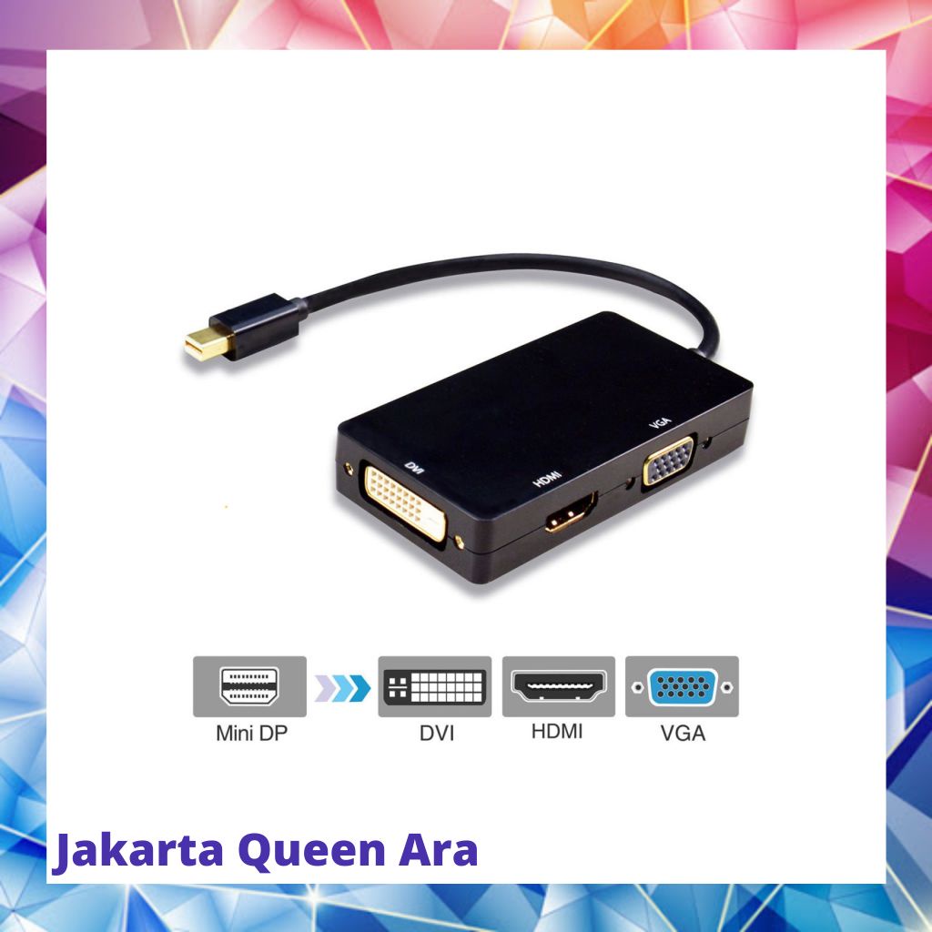 Konverter Mini Displayport ke HDMI/DVI/VGA (Thunderbolt Compatible