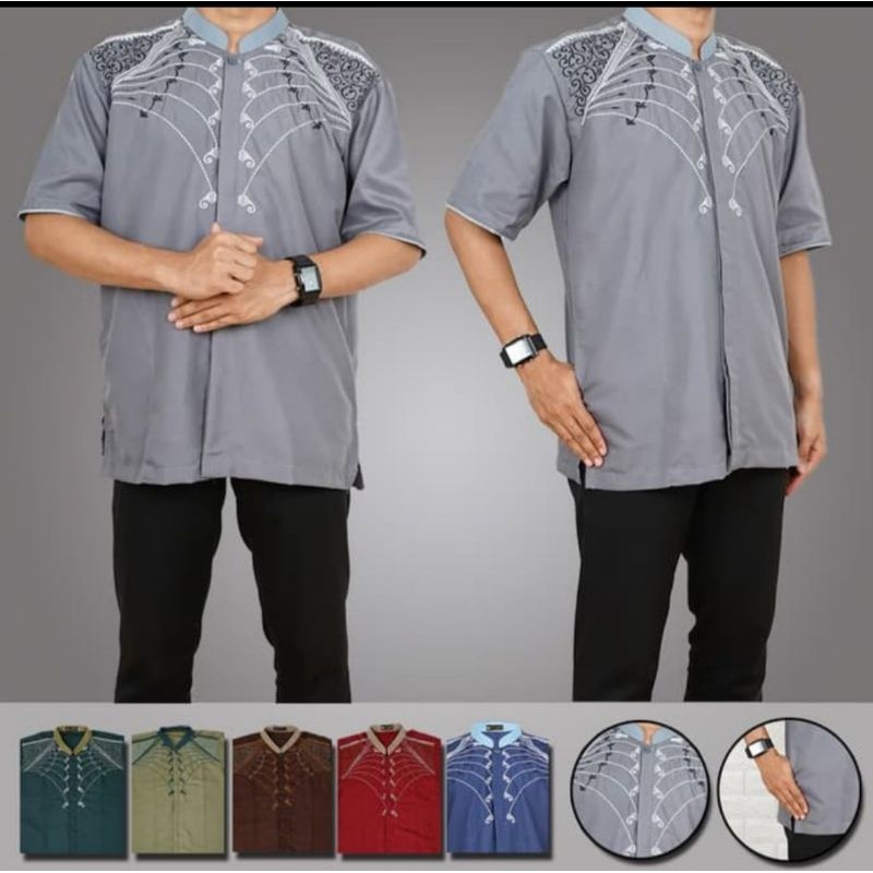 BAJU KOKO TANGAN PENDEK WARNA  DAN MOTIF RANDOM