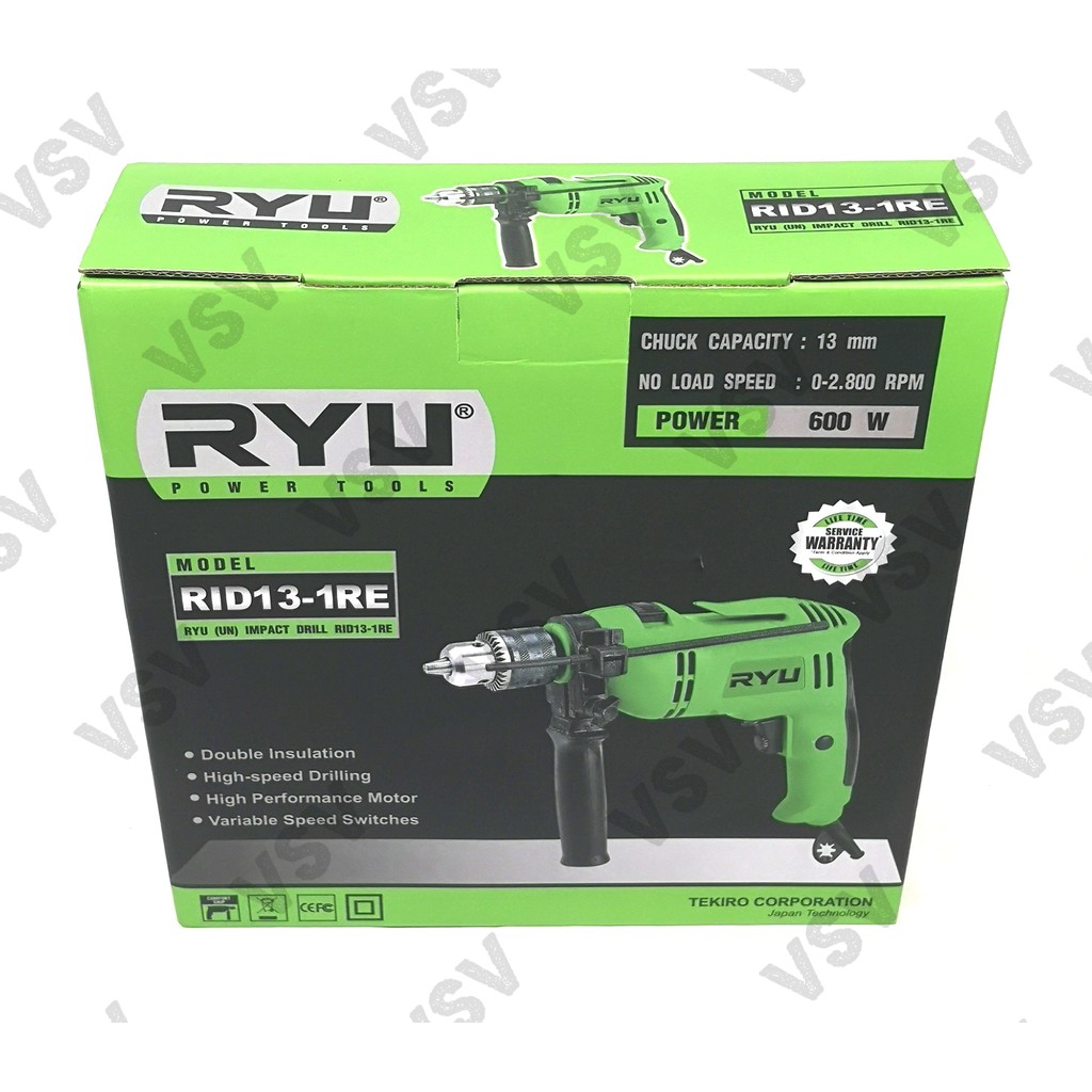 RYU Mesin Las 120A + Bor Impact 13mm Inverter MMA 120 + Impact Drill 13mm