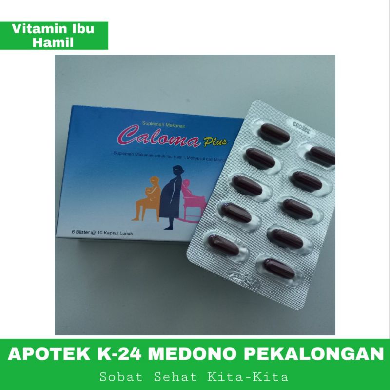 Caloma plus 10 kapsul/strip/vitamin ibu hamil/vitamin ibu menyusui/kalsium dan omega