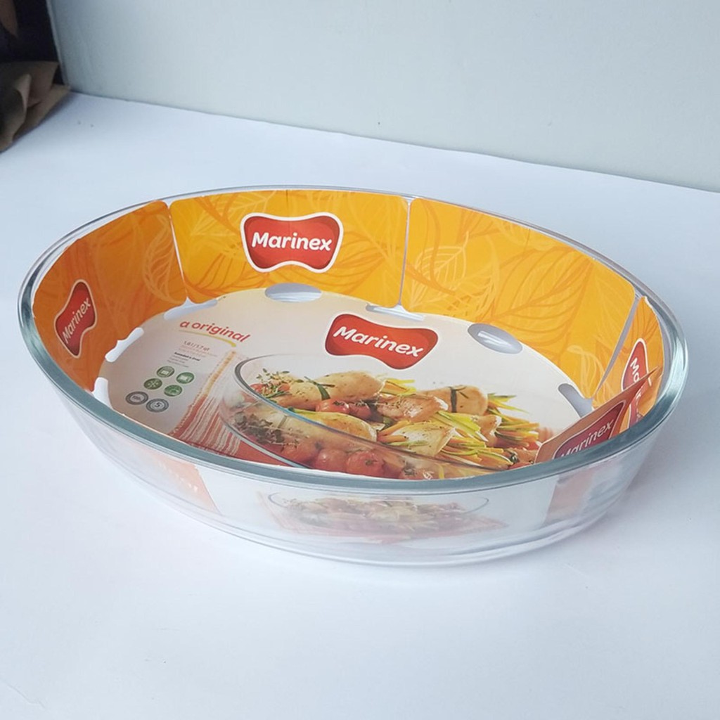 MARINEX Pyrex Oval /YOSHIKAWA PYREX ASLI/ Wadah Microwave Oven Tempat Wadah Makanan