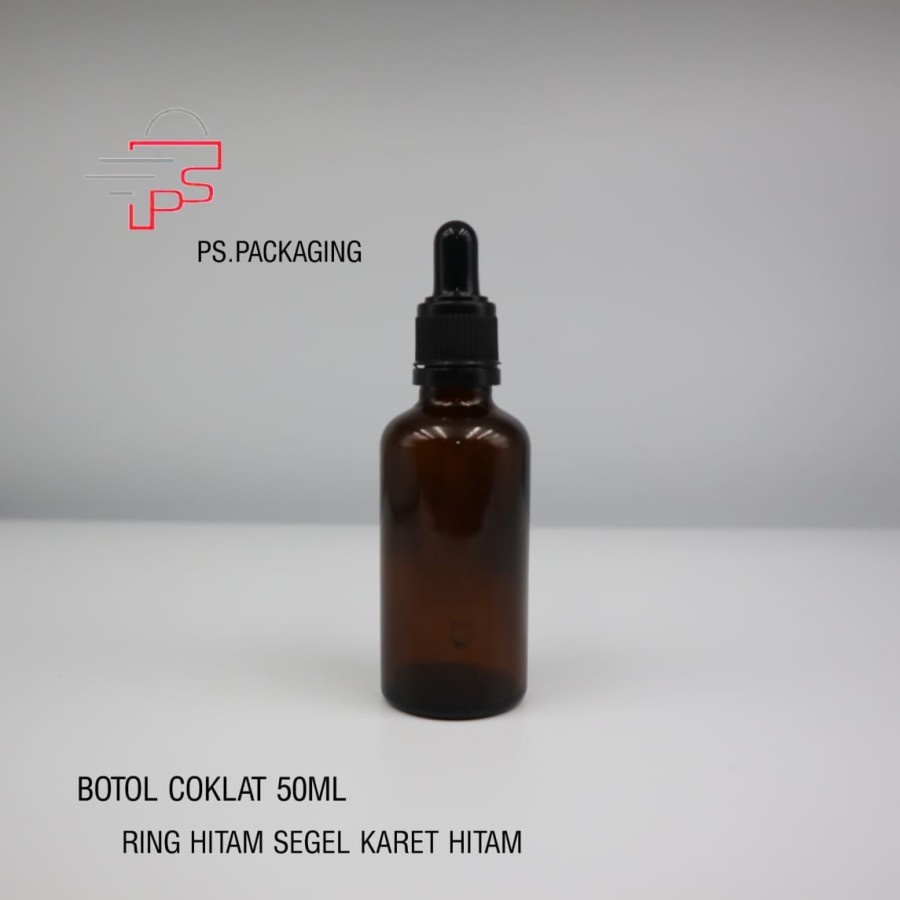 BOTOL KACA PIPET 50 ML SEGEL / BOTOL KACA 50 ML AMBER / BOTOL SERUM 50 ML