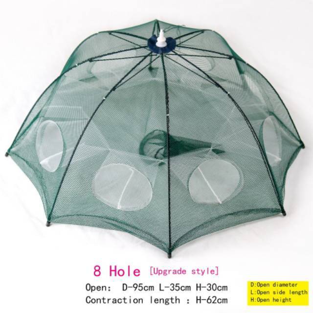 Bubu Jaring Ikan Jala Pancing Perangkap Ikan Hexagonal 8 Hole Hex 8 Jebakan Lubang