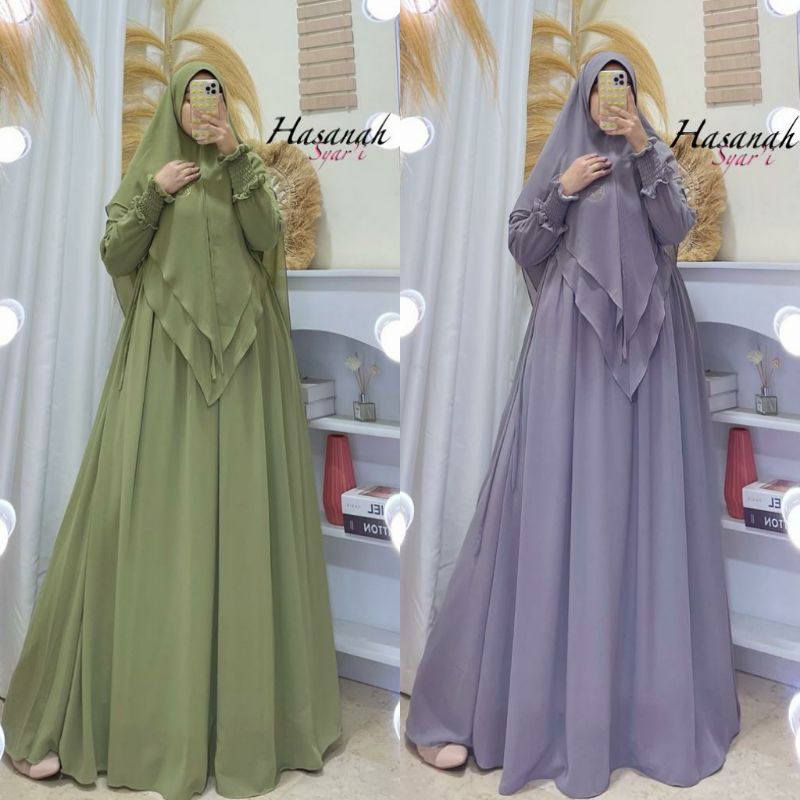 GAMIS SYARI HASANAH POLOS/ GAMIS SYARI CERUTY BABY DOLL